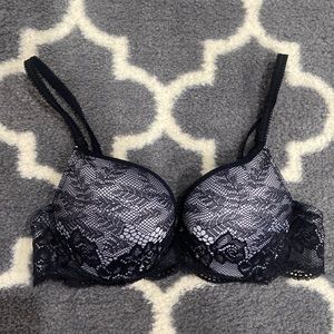 Sophie B. Purple and Black Lace Push Up Bra Size 36B